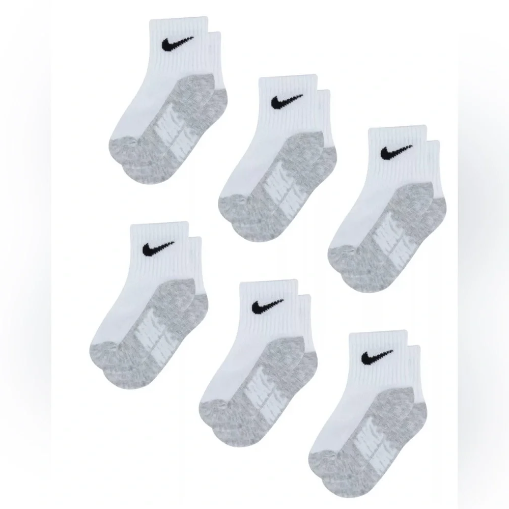 NIKE Infant Boys or Girls Logo Socks, Pack of 6. Size 6-12 months - Picture 3 of 4
